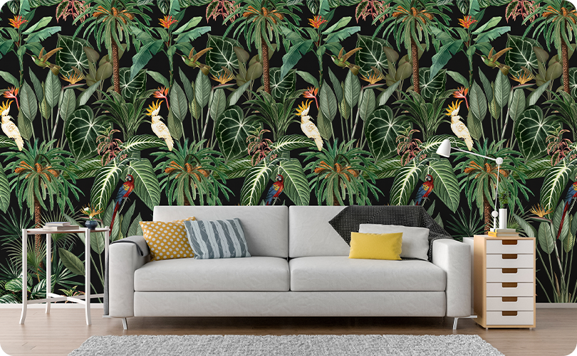 Animal Forest Green Wallpaper Mural